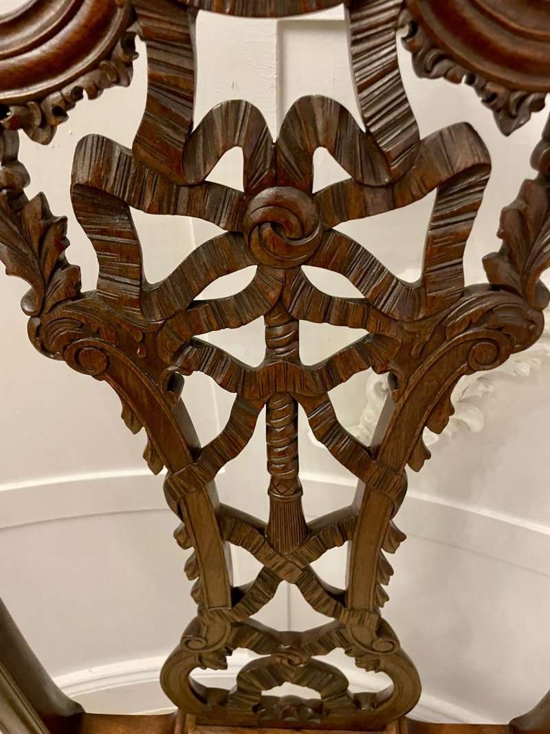 Outstanding Quality Antique Victorian Carved Mahogany Desk Chair - Image 9